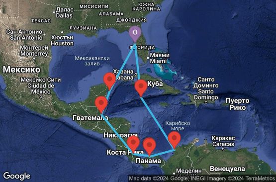 Маршрут на круиз PANAMA CANAL - TAMPA (TPA/TPA) - SKPA11CNNTPATPA