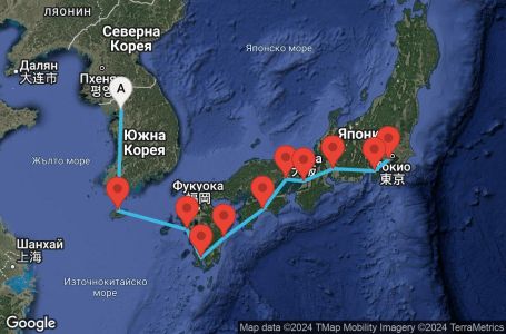 Маршрут на круиз 11 дни Япония - SPRA11CNNINCYOK