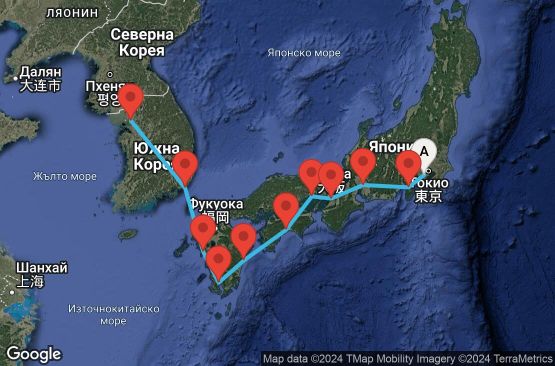 Маршрут на круиз 11 дни Япония - SPRA11CNNYOKINC