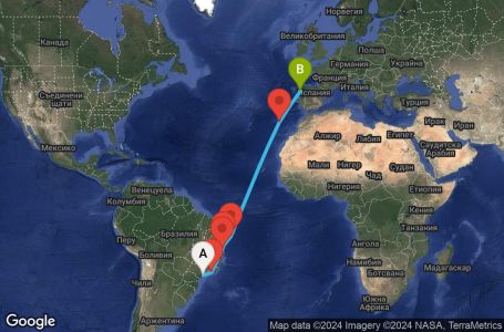 Маршрут на круиз 14 дни Бразилия, Португалия, Испания - UWJY