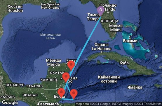 Маршрут на круиз 7 дни Западни Кариби от Тампа - DWCB07CNNTPATPA