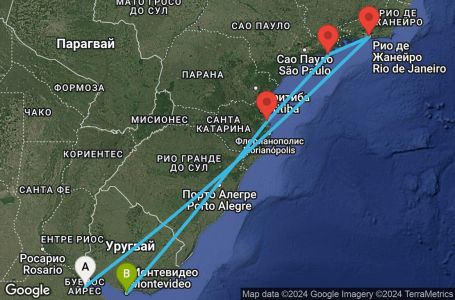 Маршрут на круиз 8 дни Аржентина, Бразилия, Уругвай - UWL6