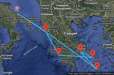 Маршрут на круиз Italy,Greece - UWOR