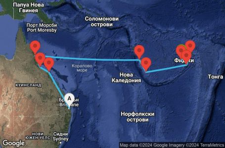 Маршрут на круиз 14 дни Круиз из Южния Пасифик - SUFJ14CNNBNELTK