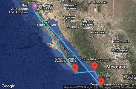 Маршрут на круиз 7 дни Мексиканска ривиера от Сан Диего - JAMX07CNNSANSAN