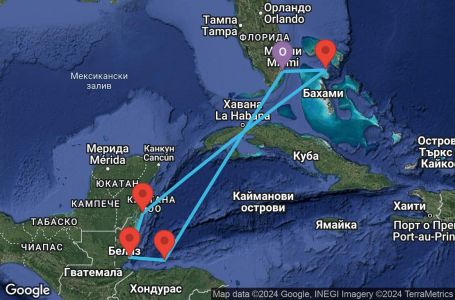 Маршрут на круиз 7 дни Западни Кариби от Маями - ENEC07CNNMIAMIA