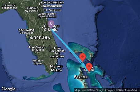 Маршрут на круиз 3 дни Кратък бахамски круиз - JOBH03CNNPCVPCV