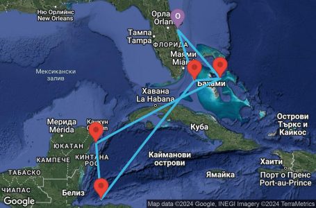 Маршрут на круиз Port Canaveral,Nassau,Ocean Cay,Port Canaveral,Nassau,Cozumel,Isla de Roatan,Ocean Cay,Port Canaveral - UWRG