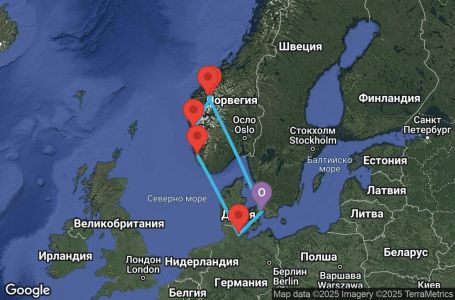 Маршрут на круиз 7 дни Дания, Норвегия, Германия - CPH07A2G