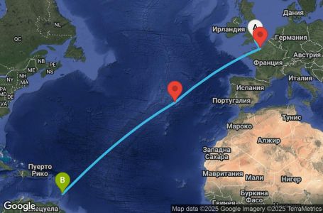 Маршрут на круиз Southampton,Le Havre,Ponta Delgada,Bridgetown - UWWF