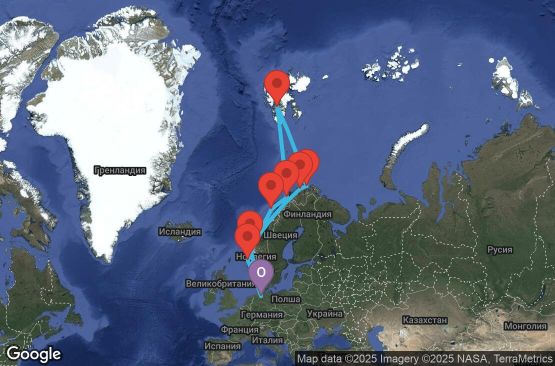 Маршрут на круиз 14 дни Германия, Норвегия - UVOP