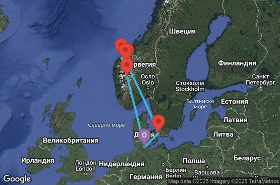 Маршрут на круиз 7 дни Германия, Дания, Норвегия - UVQP