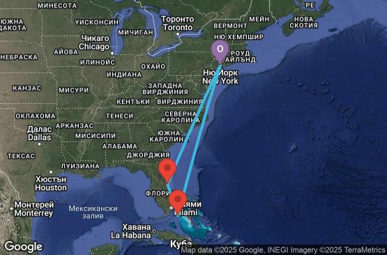 Маршрут на круиз 7 дни САЩ, Бахамските острови - UVFD