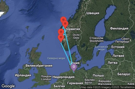 Маршрут на круиз 7 дни Германия, Норвегия - UW2G