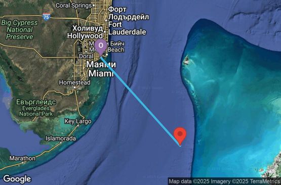 Маршрут на круиз 2 дни САЩ, Бахамските острови - UVFU