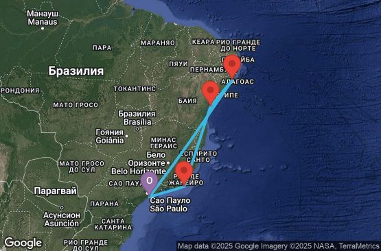 Маршрут на круиз 7 дни Бразилия - UTZN