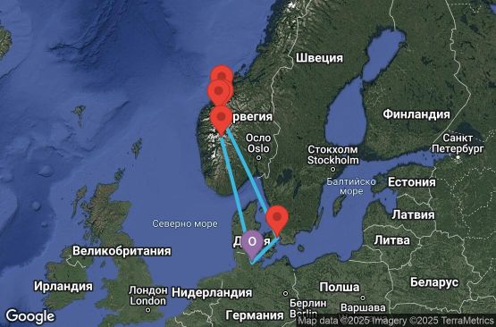 Маршрут на круиз 7 дни Германия, Дания, Норвегия - UVQQ