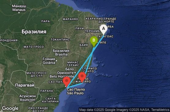 Маршрут на круиз 7 дни Бразилия - UU7V