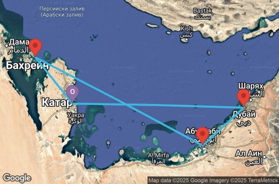 Маршрут на круиз 7 дни Катар, Бахрейн, Обединени арабски емирства - UTJF