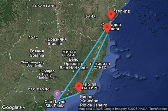 Маршрут на круиз 7 дни Бразилия - UU0Z