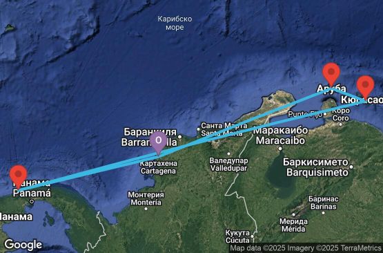 Маршрут на круиз 7 дни Колумбия, Нидерландски Антили, Панама - 07D474