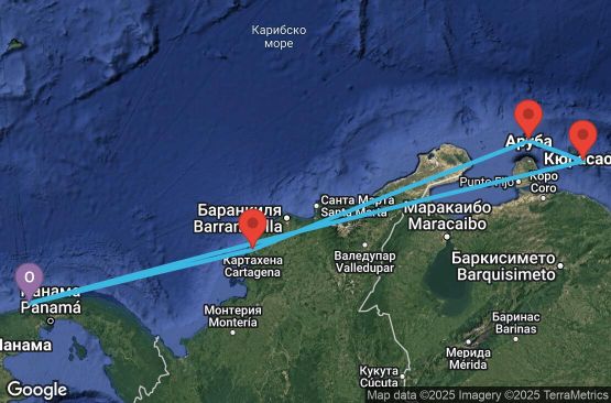 Маршрут на круиз 7 дни Панама, Колумбия, Нидерландски Антили - 7IP209