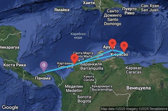 Маршрут на круиз 7 дни Панама, Колумбия, Нидерландски Антили - 7IP211