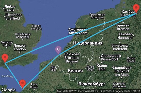 Маршрут на круиз 6 дни Белгия, Франция, Великобритания, Германия - UXCY