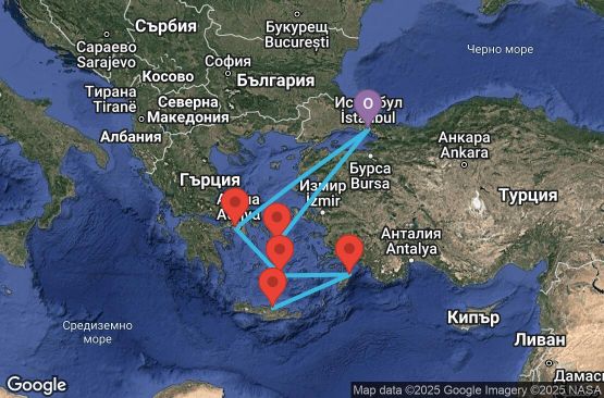 Маршрут на круиз Turkey, Greece - IST07A1K