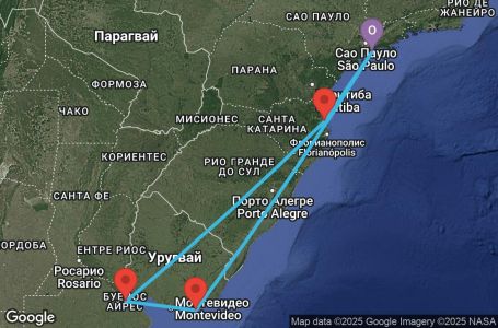 Маршрут на круиз 7 дни Бразилия, Аржентина, Уругвай - UXGU