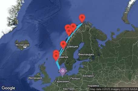 Маршрут на круиз 14 дни Германия, Норвегия - HAM14A0G