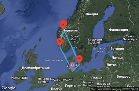 Маршрут на круиз Germany, Denmark, Norway - KEL07A2F