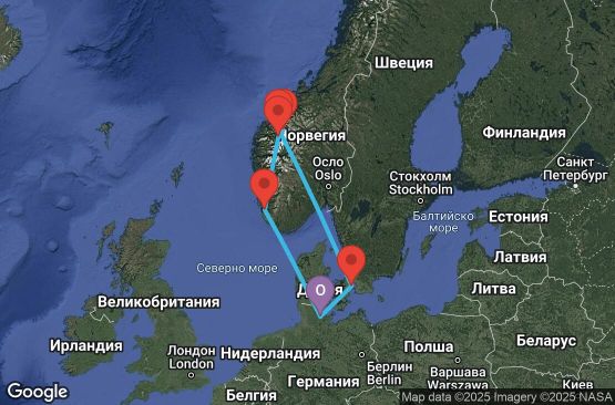 Маршрут на круиз Germany, Denmark, Norway - KEL07A2F