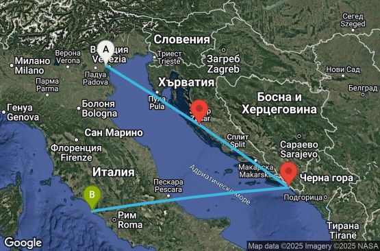 Маршрут на круиз 4 дни Италия, Хърватска - UWDO