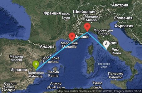 Маршрут на круиз Italy, Spain - CIV03A1A