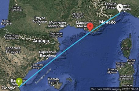 Маршрут на круиз Italy, Spain - SVN02A33