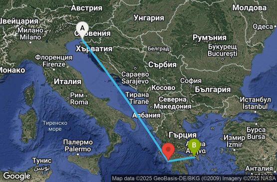 Маршрут на круиз 3 дни Италия, Гърция - UWM0