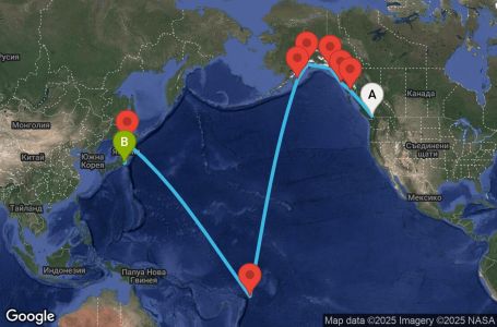 Маршрут на круиз Transpacific (VAN/YOK) - JADE16CNNVANYOK