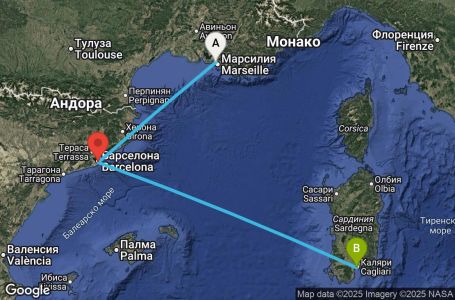 Маршрут на круиз France, Spain, Italy - MRS03A2E