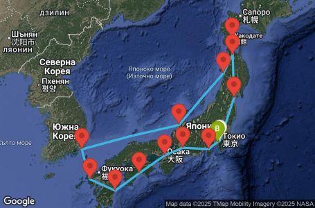 Маршрут на круиз 14 дни Япония - JADE14CNNTOKYOK
