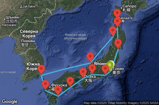 Маршрут на круиз 14 дни Япония - JADE14CNNTOKYOK