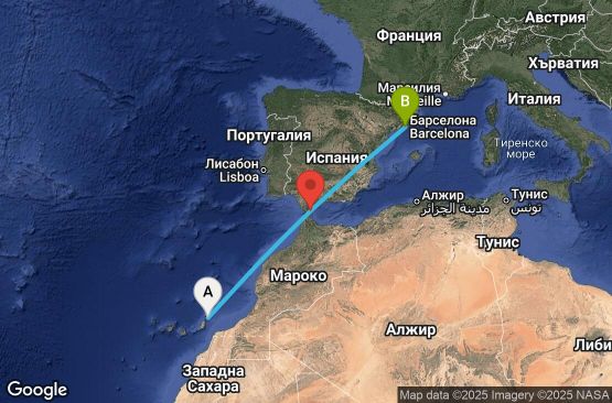 Маршрут на круиз 4 дни Испания, Гибралтар - EX20260321ACEBCN