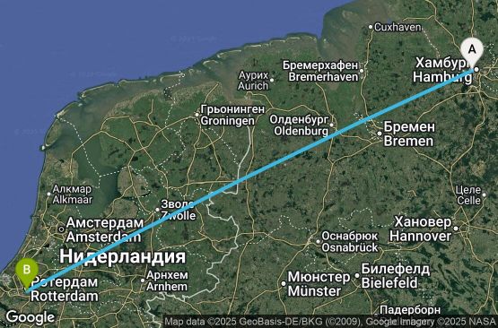 Маршрут на круиз 2 дни Германия, Нидерландия - UXD2