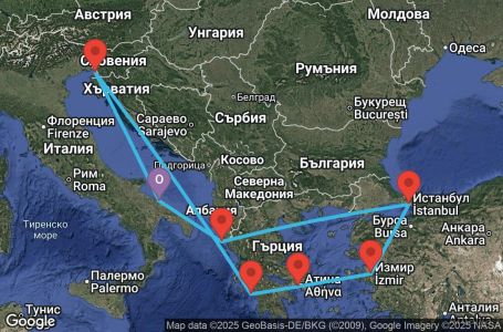 Маршрут на круиз 9 дни Италия, Гърция, Турция - UXVH