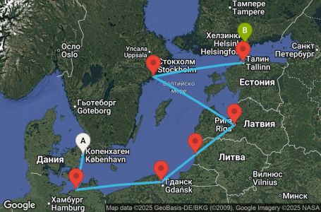Маршрут на круиз 7 дни Балтийски държави - JEWB07CNNCPHHEL