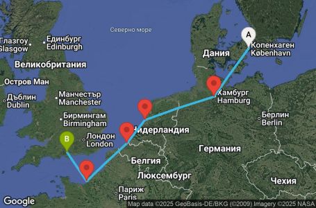 Маршрут на круиз 7 дни Непознатата Европа - STAR07CNNCPHSOU