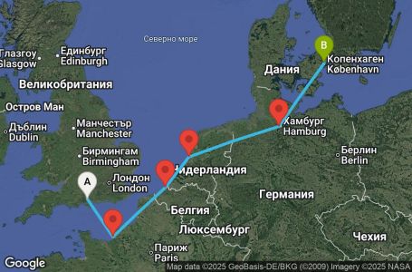 Маршрут на круиз 7 дни Непознатата Европа - STAR07CNNSOUCPH