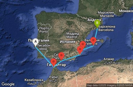 Маршрут на круиз Europe - Other (LIS/BCN) - DAWM07CNNLISBCN