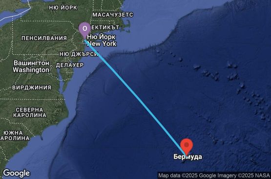 Маршрут на круиз 5 дни Бермуда от Ню Йорк - BLIS05CNNNYCNYC