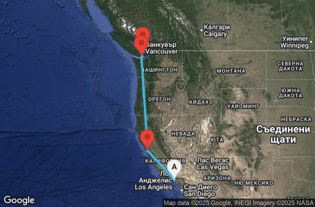 Маршрут на круиз Transpacific (LAX/VAN) - ENCP06CNNLAXVAN